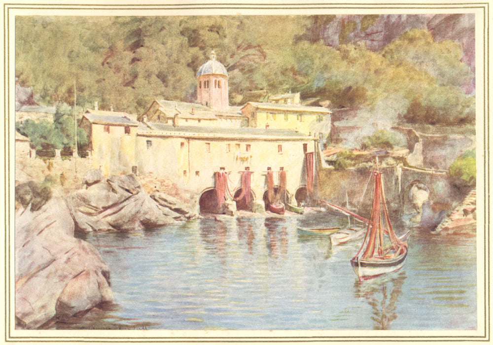 ITALY. S Fruttuoso, Portofino 1912 old antique vintage print picture